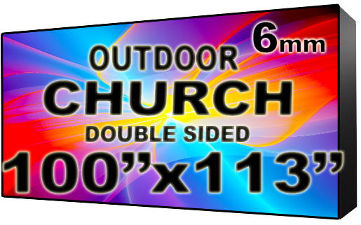 Church - LED Digital Full Color Programmable Sign - Double Sided - 6mm - 100" x 113" - 5 Year Warranty
