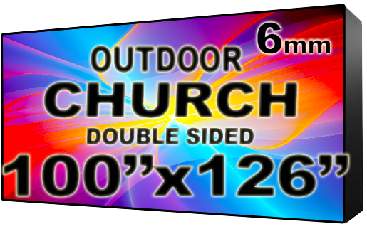 Church - LED Digital Full Color Programmable Sign - Double Sided - 6mm - 100" x 126" - 5 Year Warranty