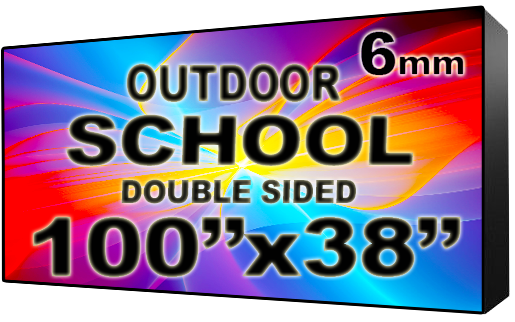 School - LED Digital Full Color Programmable Sign - Double Sided - 6mm - 100" x 38" - 5 Year Warranty