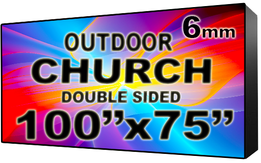 Church - LED Digital Full Color Programmable Sign - Double Sided - 6mm - 100" x 75" - 5 Year Warranty