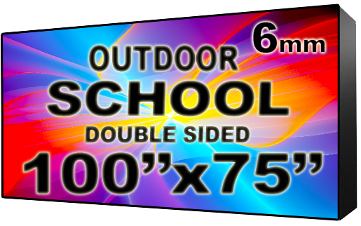 School - LED Digital Full Color Programmable Sign - Double Sided - 6mm - 100" x 75" - 5 Year Warranty