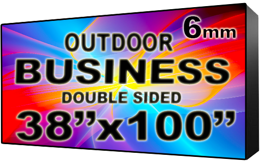Business - LED Digital Full Color Programmable Sign - Double Sided - 6mm - 38" x 100" - 5 Year Warranty