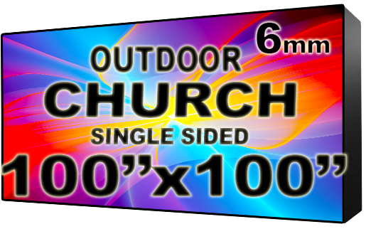 Church - LED Digital Full Color Programmable Sign - Single Sided - 6mm - 100" x 100" - 5 Year Warranty