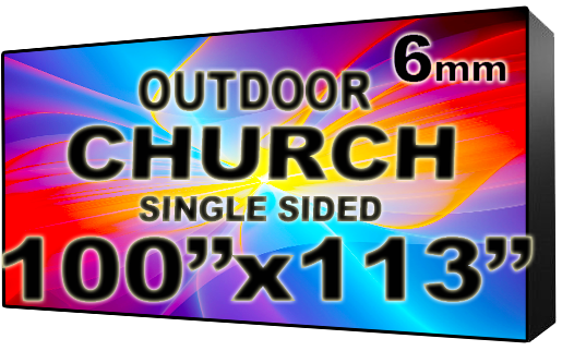 Church - LED Digital Full Color Programmable Sign - Single Sided - 6mm - 100" x 113" - 5 Year Warranty