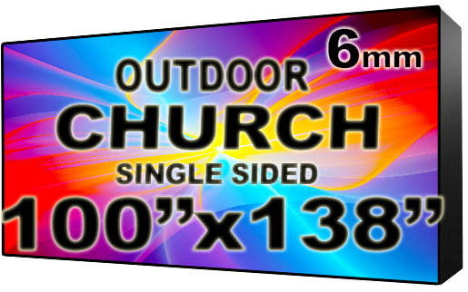 Church - LED Digital Full Color Programmable Sign - Single Sided - 6mm - 100" x 138" - 5 Year Warranty