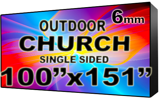 Church - LED Digital Full Color Programmable Sign - Single Sided - 6mm - 100" x 151" - 5 Year Warranty