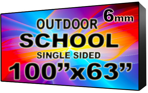 School - LED Digital Full Color Programmable Sign - Single Sided - 6mm - 100" x 63" - 5 Year Warranty
