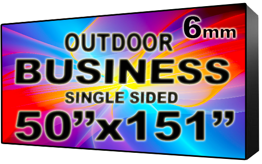 Business - LED Digital Full Color Programmable Sign - Single Sided - 6mm - 50" x 151" - 5 Year Warranty