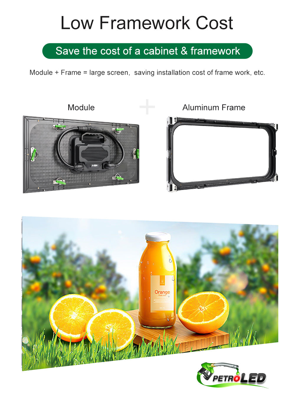 Outdoor Full Color LED Programmable Sign - Front Access - Single Sided - 6mm- 50" x 151" - 5 Year Warranty