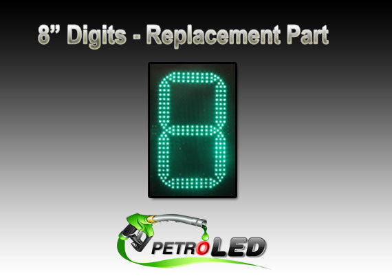 8" LED gas price sign part - Green, LED replacement PCB board "8"