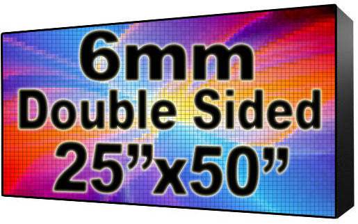 Outdoor Full Color LED Programmable Sign - Front Access - Double Sided - 6mm- 25" x 50" - 5 Year Warranty