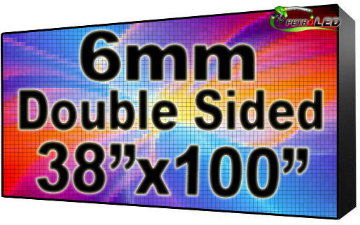 Outdoor Full Color LED Programmable Sign - Front Access - Double Sided - 6mm- 38" x 100" - 5 Year Warranty