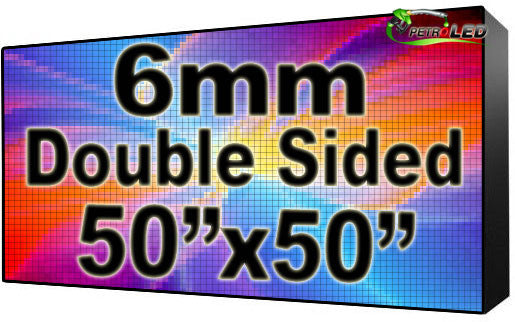 Outdoor Full Color LED Programmable Sign - Front Access - Double Sided - 6mm- 50" x 50" - 5 Year Warranty