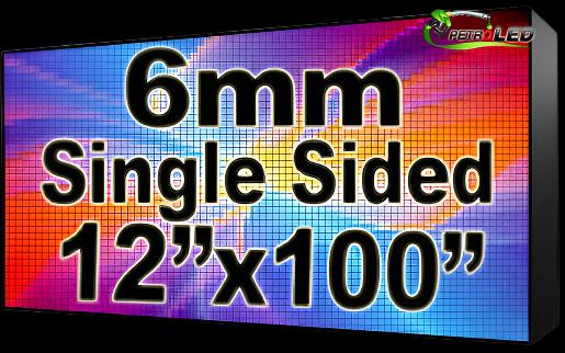 Outdoor Full Color LED Programmable Sign - Front Access - Single Sided - 6mm- 12" x 100" - 5 Year Warranty