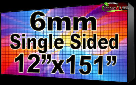 Outdoor Full Color LED Programmable Sign - Front Access - Single Sided - 6mm- 12" x 151" - 5 Year Warranty
