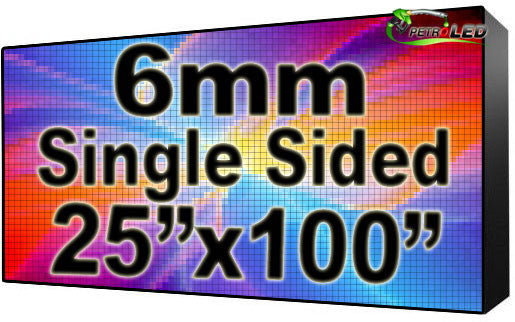 Outdoor Full Color LED Programmable Sign - Front Access - Single Sided - 6mm- 25" x 100" - 5 Year Warranty