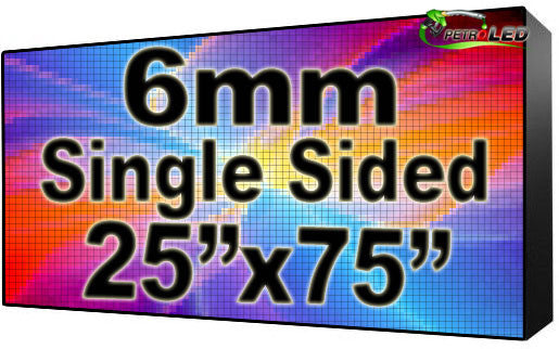 Outdoor Full Color LED Programmable Sign - Front Access - Single Sided - 6mm- 25" x 75" - 5 Year Warranty