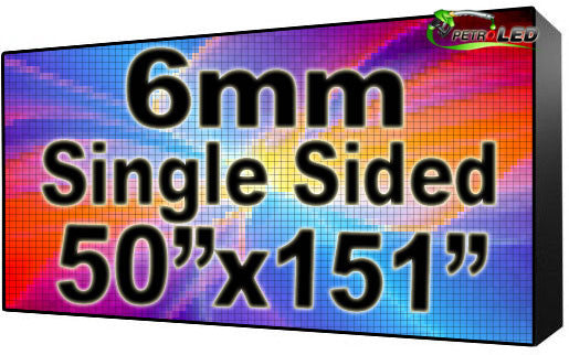 Outdoor Full Color LED Programmable Sign - Front Access - Single Sided - 6mm- 50" x 151" - 5 Year Warranty