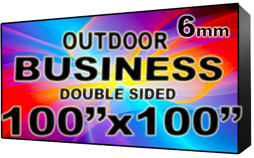 Business - LED Digital Full Color Programmable Sign - Double Sided - 6mm - 100" x 100" - 5 Year Warranty