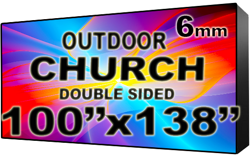 Iglesia - Letrero LED digital programable a todo color - Doble cara - 6mm - 100" x 138" - 5 años de garantía