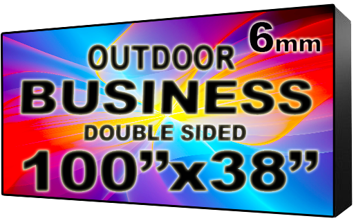 Business - LED Digital Full Color Programmable Sign - Double Sided - 6mm - 100" x 38" - 5 Year Warranty