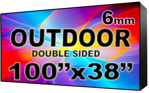 Outdoor - LED Digital Full Color Programmable Sign - Double Sided - 6mm - 100" x 38" - 5 Year Warranty