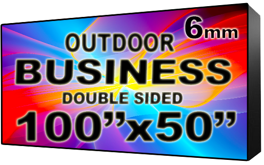 Business - LED Digital Full Color Programmable Sign - Double Sided - 6mm - 100" x 50" - 5 Year Warranty