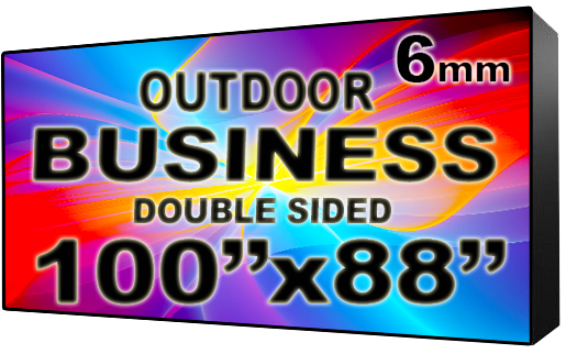 Business - LED Digital Full Color Programmable Sign - Double Sided - 6mm - 100" x 88" - 5 Year Warranty