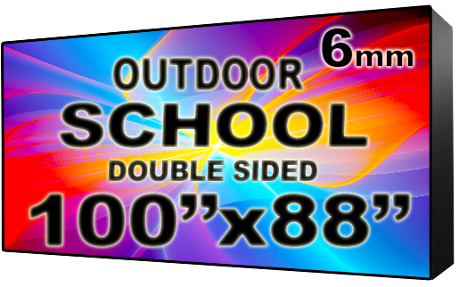 School - LED Digital Full Color Programmable Sign - Double Sided - 6mm - 100" x 88" - 5 Year Warranty