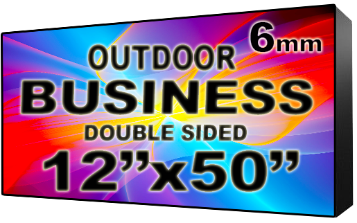 Business - LED Digital Full Color Programmable Sign - Double Sided - 6mm - 12" x 50" - 5 Year Warranty