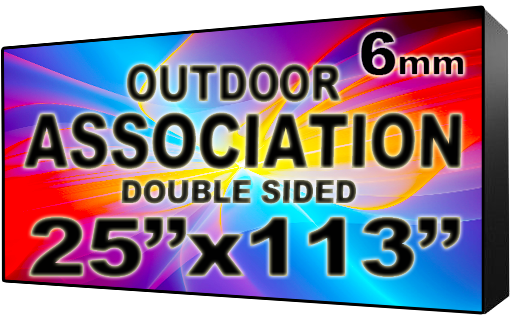 Association HOA & Community - LED Digital Full Color Programmable Sign - Double Sided - 6mm - 25" x 113" - 5 Year Warranty