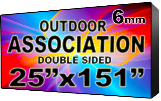 Association HOA & Community - LED Digital Full Color Programmable Sign - Double Sided - 6mm - 25" x 151" - 5 Year Warranty