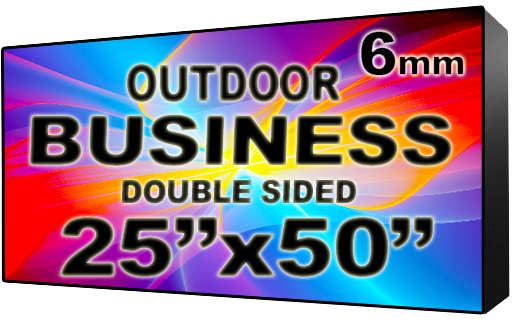 Business - LED Digital Full Color Programmable Sign - Double Sided - 6mm - 25" x 50" - 5 Year Warranty