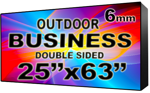 Business - LED Digital Full Color Programmable Sign - Double Sided - 6mm - 25" x 63" - 5 Year Warranty