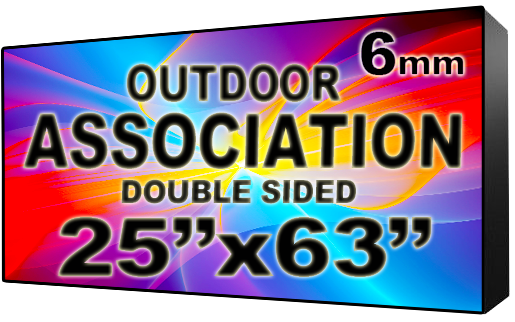 Asociación HOA & Comunidad - LED Digital Full Color Programmable Sign - Double Sided - 6mm - 25" x 63" - 5 Year Warranty