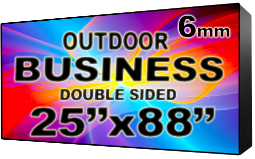 Business - LED Digital Full Color Programmable Sign - Double Sided - 6mm - 25" x 88" - 5 Year Warranty