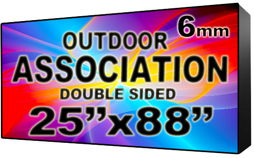 Asociación HOA & Comunidad - LED Digital Full Color Programmable Sign - Double Sided - 6mm - 25" x 88" - 5 Year Warranty