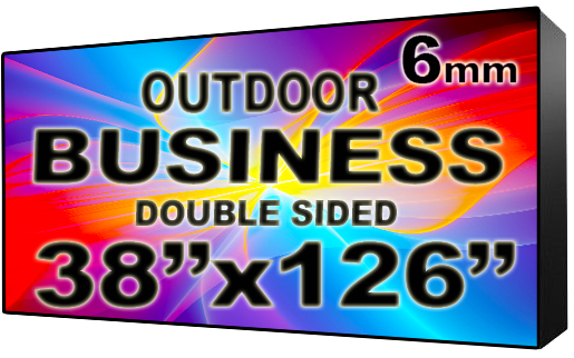 Business - LED Digital Full Color Programmable Sign - Double Sided - 6mm - 38" x 126" - 5 Year Warranty