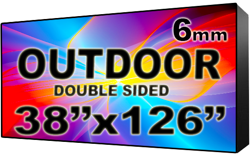 Outdoor - LED Digital Full Color Programmable Sign - Double Sided - 6mm - 38" x 126" - 5 Year Warranty