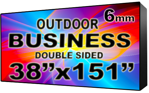 Business - LED Digital Full Color Programmable Sign - Double Sided - 6mm - 38" x 151" - 5 Year Warranty