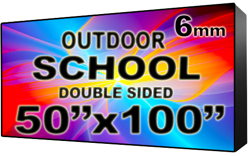 School - LED Digital Full Color Programmable Sign - Double Sided - 6mm - 50" x 100" - 5 Year Warranty