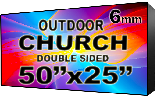 Church - LED Digital Full Color Programmable Sign - Double Sided - 6mm - 50" x 25" - 5 Year Warranty