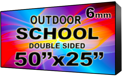 School - LED Digital Full Color Programmable Sign - Double Sided - 6mm - 50" x 25" - 5 Year Warranty