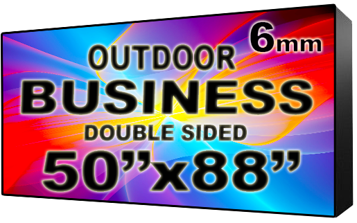 Business - LED Digital Full Color Programmable Sign - Double Sided - 6mm - 50" x 88" - 5 Year Warranty