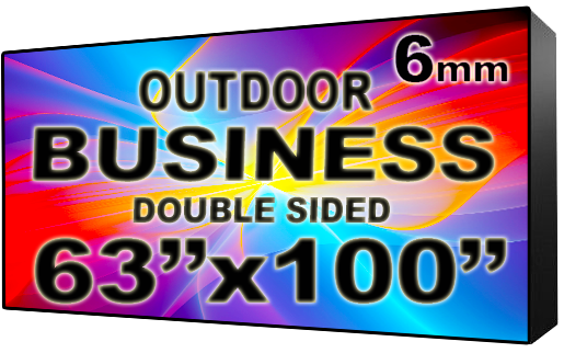 Business - LED Digital Full Color Programmable Sign - Double Sided - 6mm - 63" x 100" - 5 Year Warranty