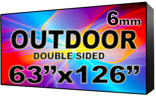 Outdoor - LED Digital Full Color Programmable Sign - Double Sided - 6mm - 63" x 126" - 5 Year Warranty