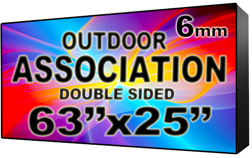 Association HOA & Community - LED Digital Full Color Programmable Sign - Double Sided - 6mm - 63" x 25" - 5 Year Warranty