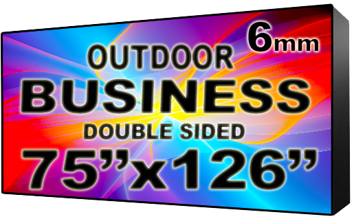 Business - LED Digital Full Color Programmable Sign - Double Sided - 6mm - 75" x 126" - 5 Year Warranty