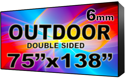 Outdoor - LED Digital Full Color Programmable Sign - Double Sided - 6mm - 75" x 138" - 5 Year Warranty