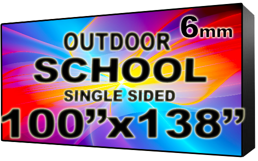 School - LED Digital Full Color Programmable Sign - Single Sided - 6mm - 100" x 138" - 5 Year Warranty